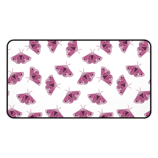 Pink Moth Desk Mat - Perfect for Home Office Decor, Gifts for Nature Lovers, Spring Vibes, Desk Accessories, Cute Office Supplies