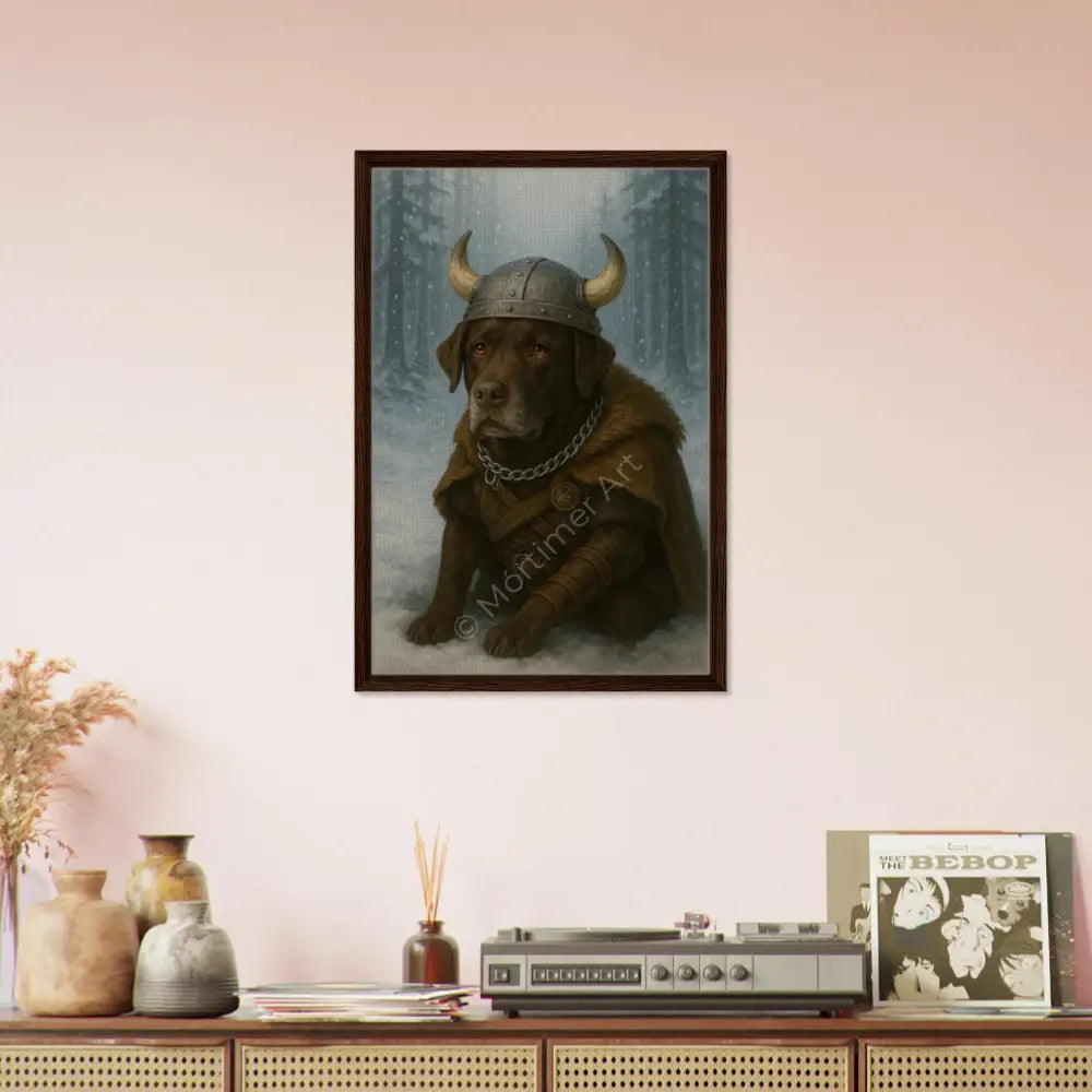 Dexter — colección Viking Pooping Dogs, impresión fine art de Mórtimer Art