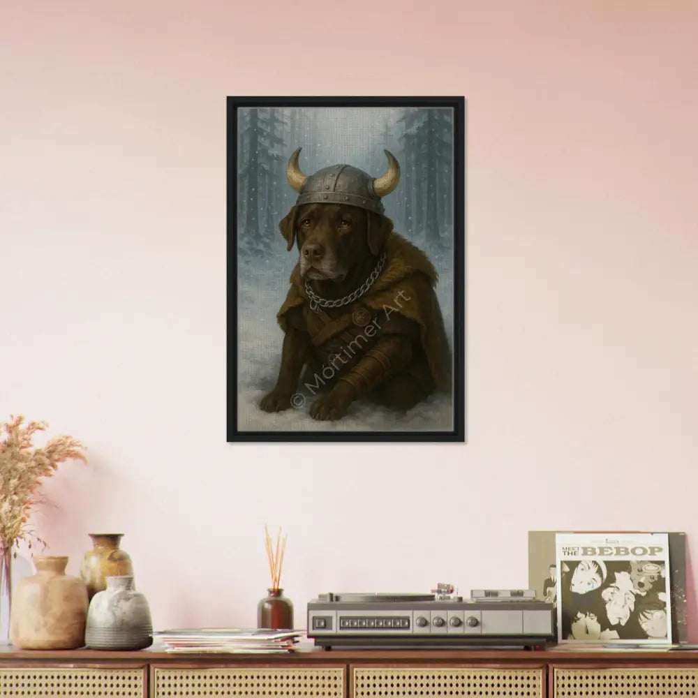 Dexter — colección Viking Pooping Dogs, impresión fine art de Mórtimer Art