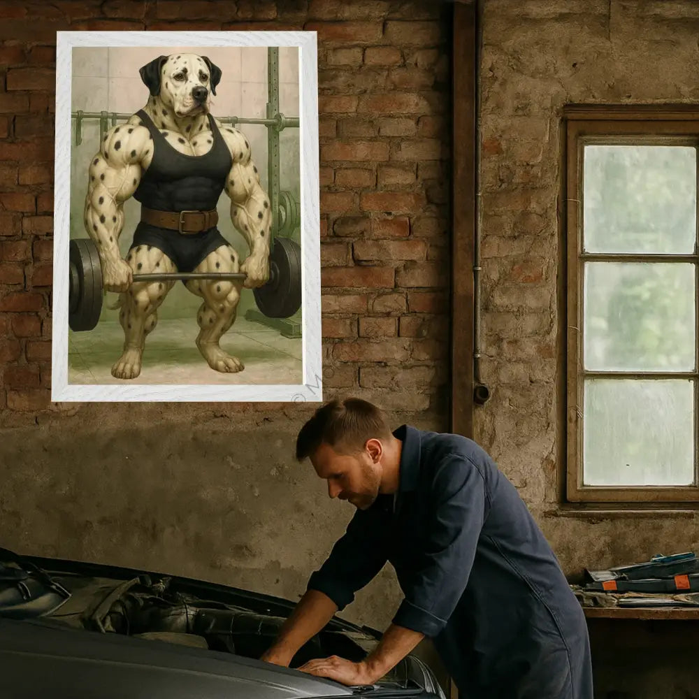 Campeón de levantamiento de pesas — colección Dante Goes to Work, fine art de Mórtimer Art